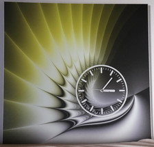 Dixtime Designer Wanduhr gelb Spirale 2014 Blickfang Deko Kunst