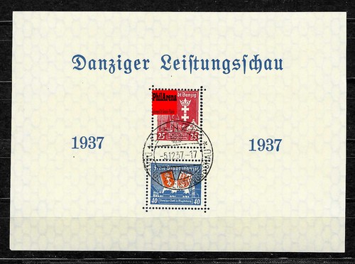 Danzig block gestempelt - block,