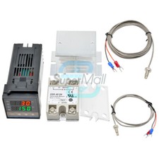 REX-C100 Digital PID Temperaturregler Eingestellt+K Thermoelement+SSR 40DA Relay
