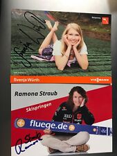 2 Autogramme Ramona STRAUB + Svenja WÜRTH Skisprung Skispringen handsigniert xyz