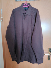 Casa Moda Herren Hemd Gestreift in Bordeauxrot Gr. 45 Vintage