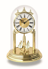 AMS 1202 Tischuhr Jahresuhr Quarz-Drehpendeluhr Messingsockel Mineralglas