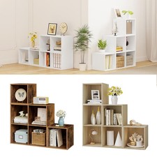 Bücherregal Treppenregal mit 6 Fächern Stufenregal Raumteiler Standregal Regal