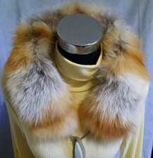 Rotfuchs Pelzstreifen Kapuze Kragen Schal Echtfell Fuchs f. Jacke Parka Mantel