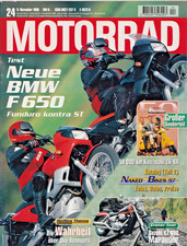 ? MOTORRAD #24 vom 9.11.1996 - BMW F 650 +ST, Kawa ZK-6R, Suzi VZ800 +1230S Big