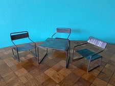 Tisch Stühle Stuhl Blech  Puppenstube Puppenhaus 1:12  dollhouse chair