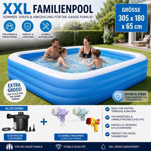 Xxl familienpool 305x180x65cm - xxl,