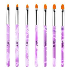 Nagelpinsel Set, UV Gel Pinsel, Acryl Pinsel, Nailart Pinseln, 7 Stück