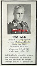 Sterbebild WWII Feldwebel Dingolfing Pilot 3./NJG-3 Lüneburg Feindflug
