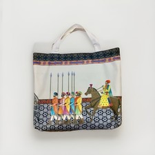 Tasche Stofftasche Baumwolle Mit Orient Reitermotiv Selbstgenäht Einzigartig