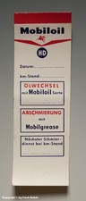 Aufkleber - Ölwechsel Zettel Mobiloil - (unbenutzt) wohl um 1955 !