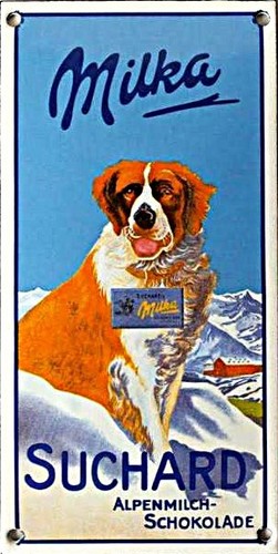 Emailleschild werbung milka - emailleschild,