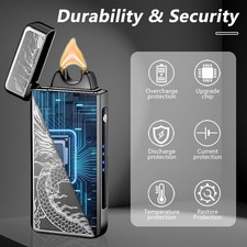 Lichtbogen Feuerzeug USB C Elektrisch Arc Plasma Lighter Aufladbar Winddicht DE