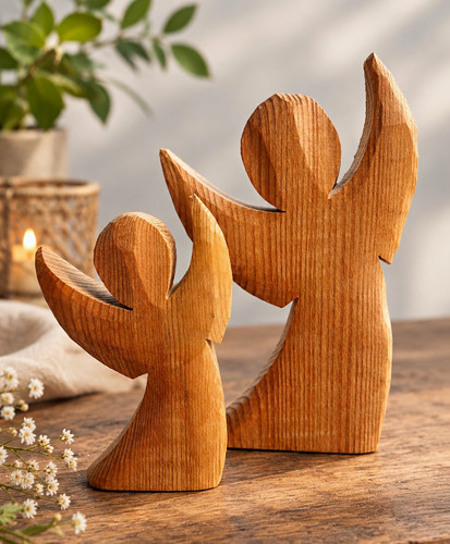 2er set holz engel - engel, aus