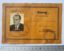 Dokument Ausweis mit Portrait Foto 1954 Rechtsanwalt Kurt Westerhoff aus Brühl