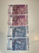 Euro Scheine Banknoten EURO - 2x 1000 €, 2x 600 € Erotik, Spaßgeld Sammler Rar