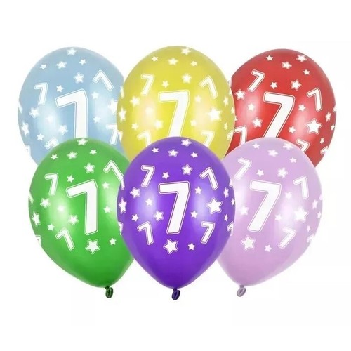 Bunte luftballons zahl - 6, +