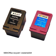 HP302XL BK CL Tintenpatronen hochwertig wieder aufbereitet und befüllt 2er Set