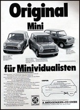 Mini 1000, Innocenti Mini 1001, Innocenti Mini Cooper originale Werbung 1974