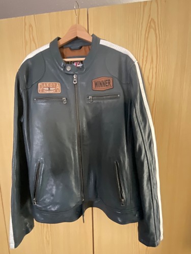 Racing lederjacke indigo - racing,