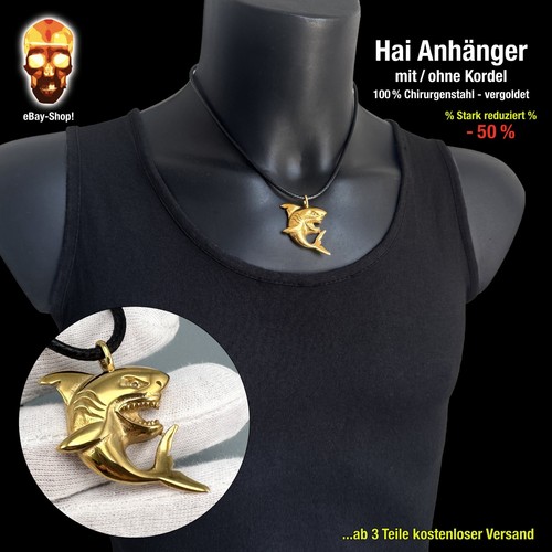 Haifisch anhänger edelstahl - 1,