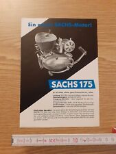 Original Prospekt SACHS 175 Motor, Motorrad 50er Jahre, Selten Oldtimer Sammeln