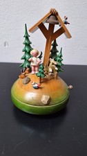 Spieluhr Thorens O du fröhliche Holzfiguren Engel Wald Tiere