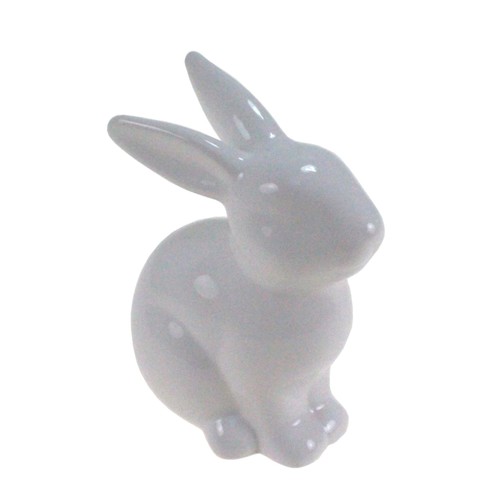 Hase sitzend keramik weiß - hase,