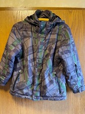 Jacke Kinder Winterjacke FIREFLY Gr 140 kariert abknöpfbare Kapuze