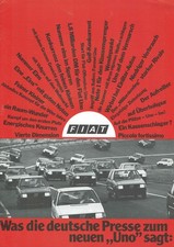 Original FIAT Prospekt "Was die deutsche Presse zum neuen UNO sagt" - 03/83