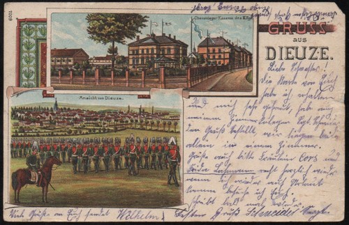 1913 litho gruß aus dieuze - 1913,