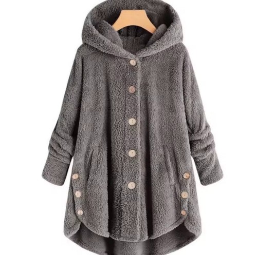 Damen teddy plüschmantel mit - damen,