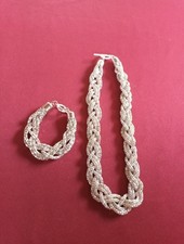 Nachlass,Kette und Armband in Silberfarben, schöne Länge 24cm 