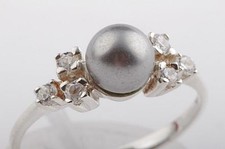 Perlen Kristall Ring 925 er