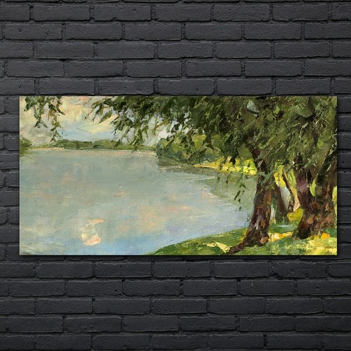 ölgemälde see bäume - Ölgemälde, 140x70