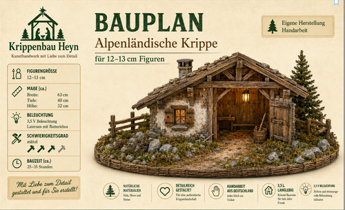 Bauplan alpenländische krippe - alpenländische,