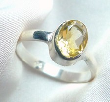 Citrin Ring 925 Silber ovaler, fac. ca. 7 x 5 mm Edelstein Gr. 51 - 70 NEU *