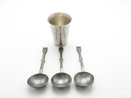 Teiliges antik zinn set - set, –