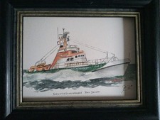Aquarell "   SEENOTRETTUNGSKREUZER PAUL DENKER DER DGZRS "