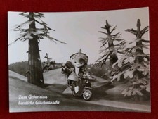 Glückwunschkarte Sandmann mit "Simson Schwalbe", 1978, Abendgruß 