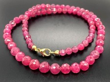 COLLIER 375 /- GELBGOLD MIT RUBIN BEH. FACETTENREICH  SCHMUCKJAGD