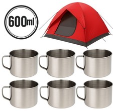6 Camping Becher Stahl