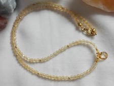 Citrin-Kette, 3mm fac. Kugeln