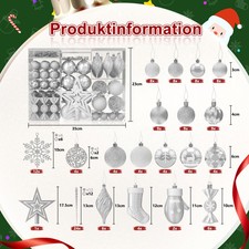 Weihnachtskugeln 138 Stück Set Kunststoff Christbaumkugeln Weihnachtsbaumschmuck