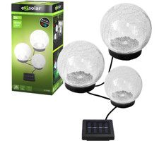 Solarleuchten LED 3er Set Kugeln Gartenleuchte Glaskugeln Weiss Bunt Farbwechsel