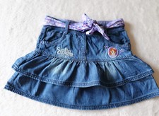 Mädchen Jeans Rock mit Volants DISNEY Bindegürtel Gr 128 TOP Zustand