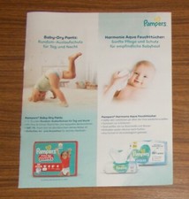 Seltene Werbung PAMPERS BABY-DRY PANTS Windeln & Harmonie Aqua Feuchttücher 2025