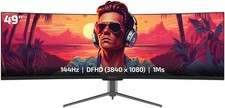 49 zoll Gaming Curved Monitor 144Hz 1ms ultrawide DFHD 3840x1080p GAMEPOWER WQ49