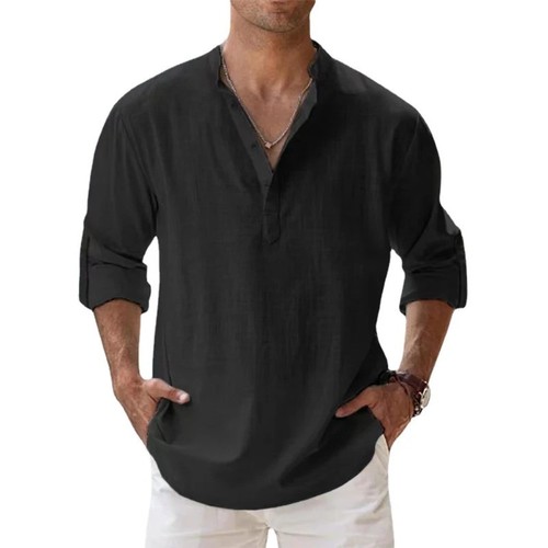 Herren leinenhemd henley - herren,