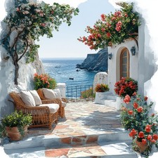 Wandbild terrasse meer - terrasse,
